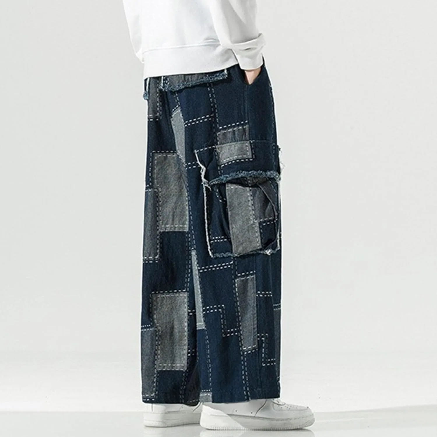 Джинсы свободные, Baggy, Blue — фото 3