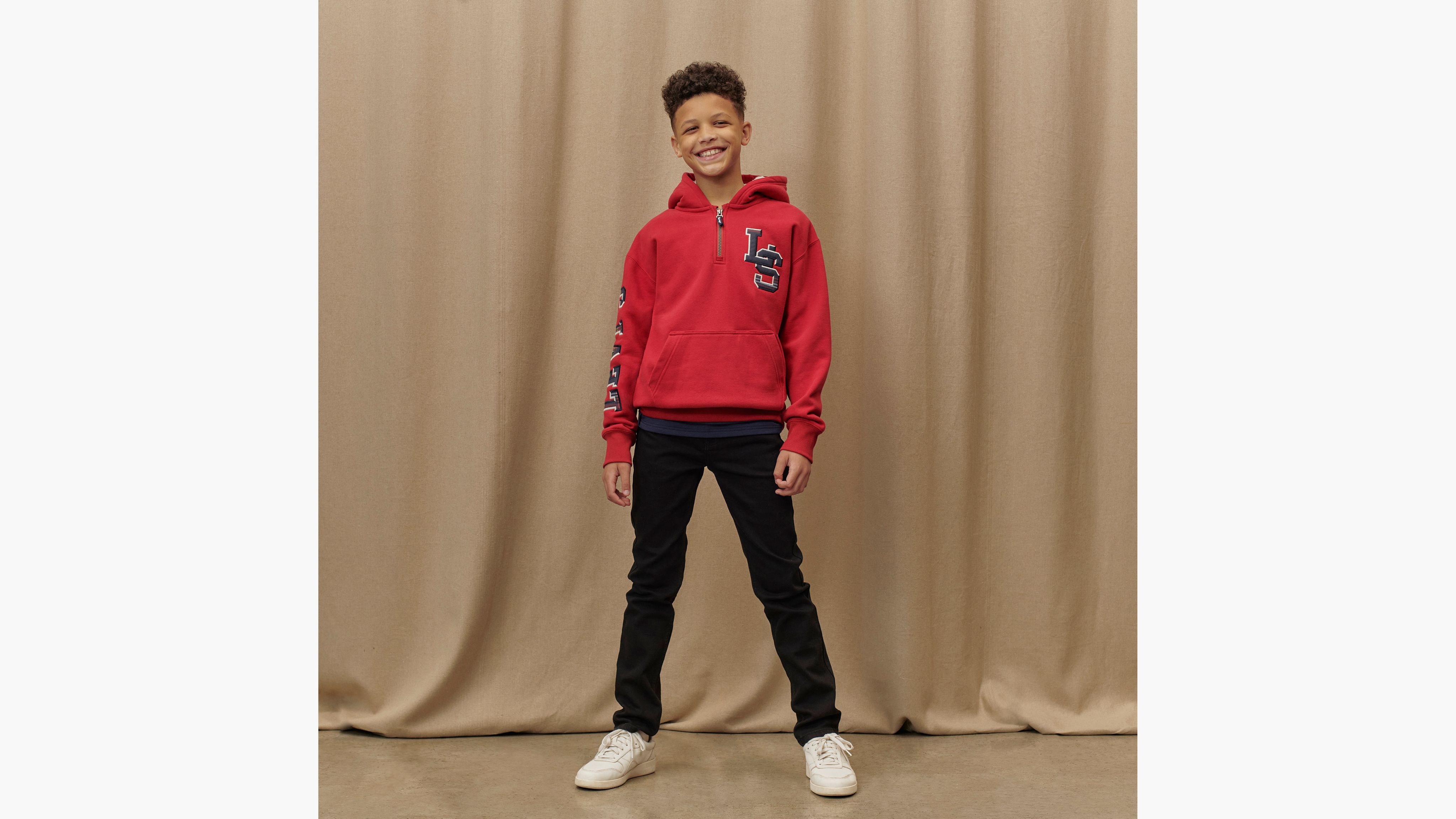 

Плюшевая толстовка с капюшоном на молнии для мальчиков 4-7X Levi's, цвет Jester Red