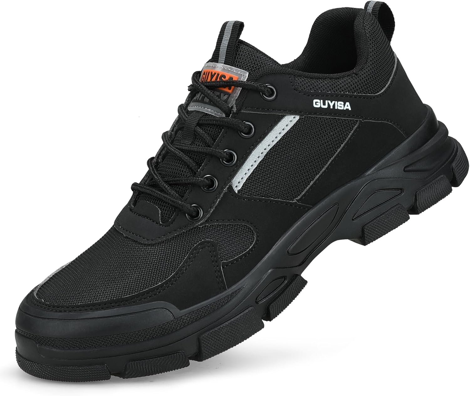 

Стальные ботинки MOLLYBLOS для мужчин, легкая рабочая обувь, непробиваемые мужские защитные ботинки, кроссовки с защитным стальным носком и проколоустойчивой конструкцией, черный