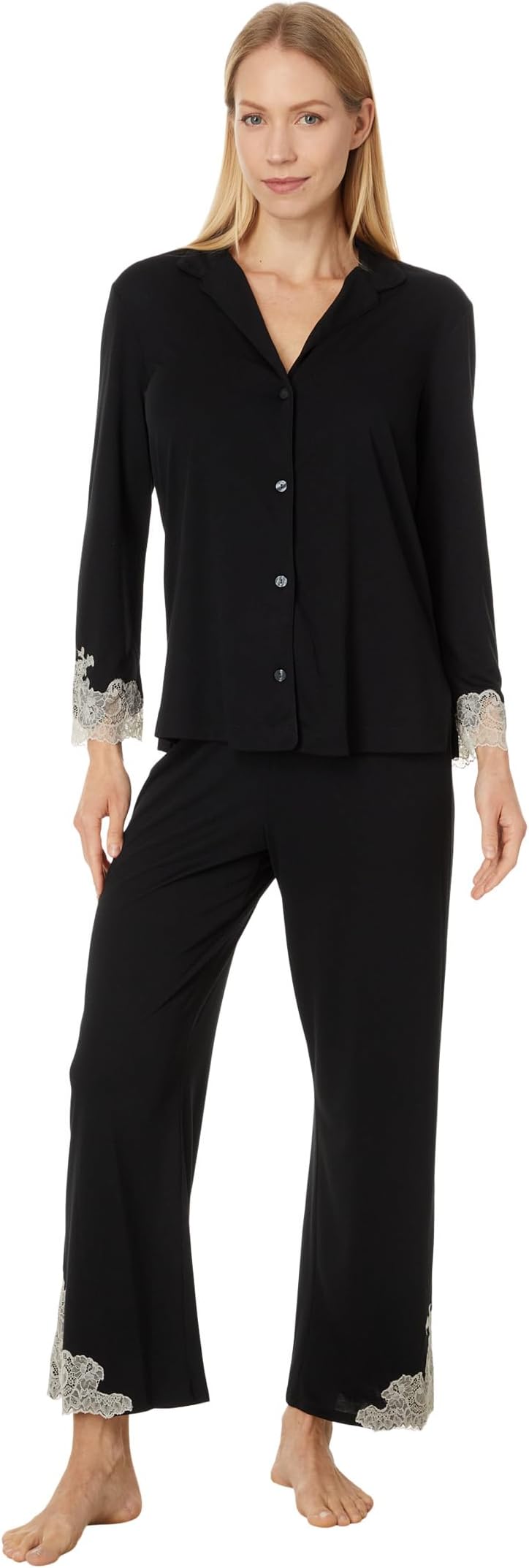 

Женская роскошная пижама Shangri-La PJ Natori, Black With Cocoon