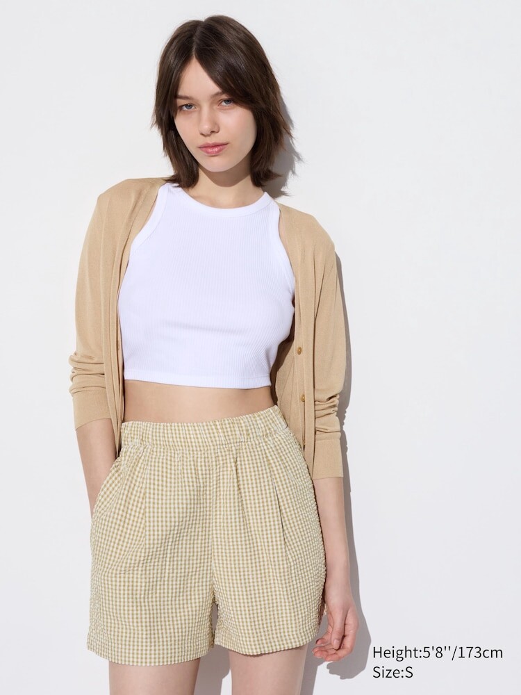 

Шорты из ткани Uniqlo, цвет 32 бежевый