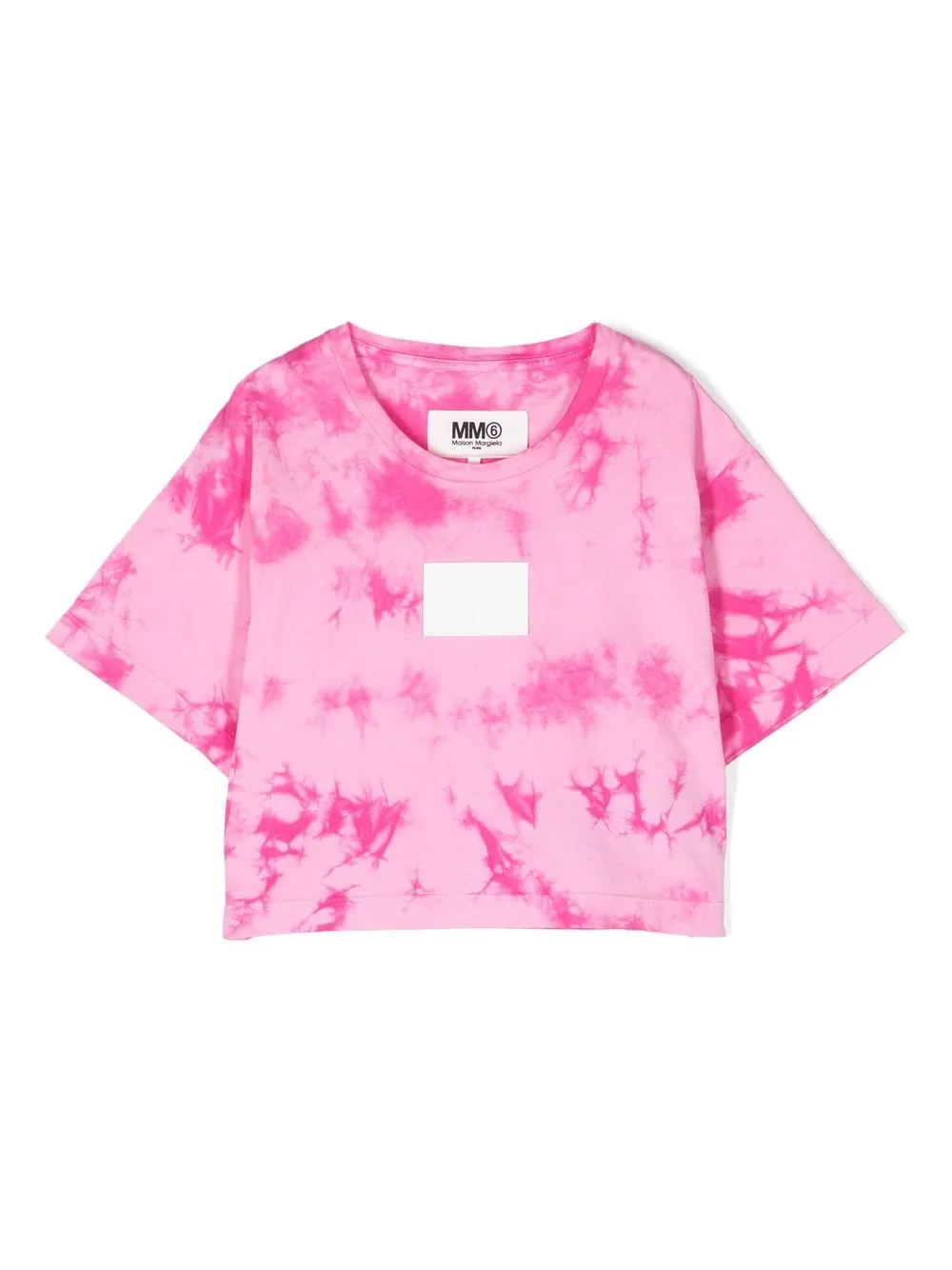 

Футболка с принтом тай-дай MM6 Maison Margiela Kids, розовый