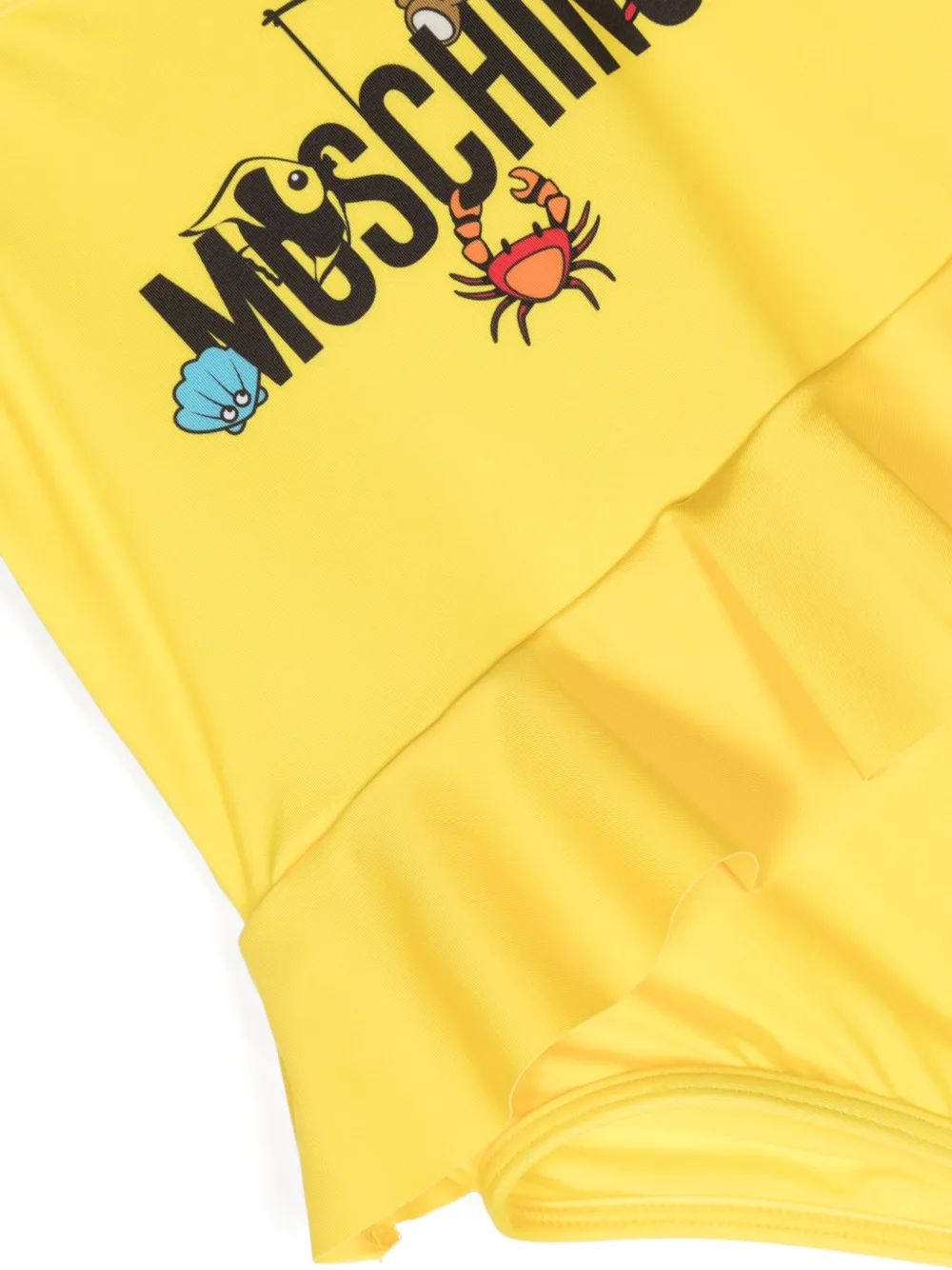 Купальник с оборками и логотипом Moschino Kids, желтый — фото 2