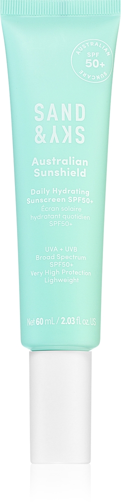 

Australian Sunshield Daily Hydrating Sunscreen SPF50+ Легкая текстура защитного увлажняющего крема SPF 50+ Sand & Sky, 60 мл