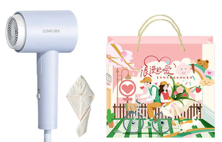 

Фен для волос Confu, Blue (with Valentine's Day limited gift bag + hair dryer)