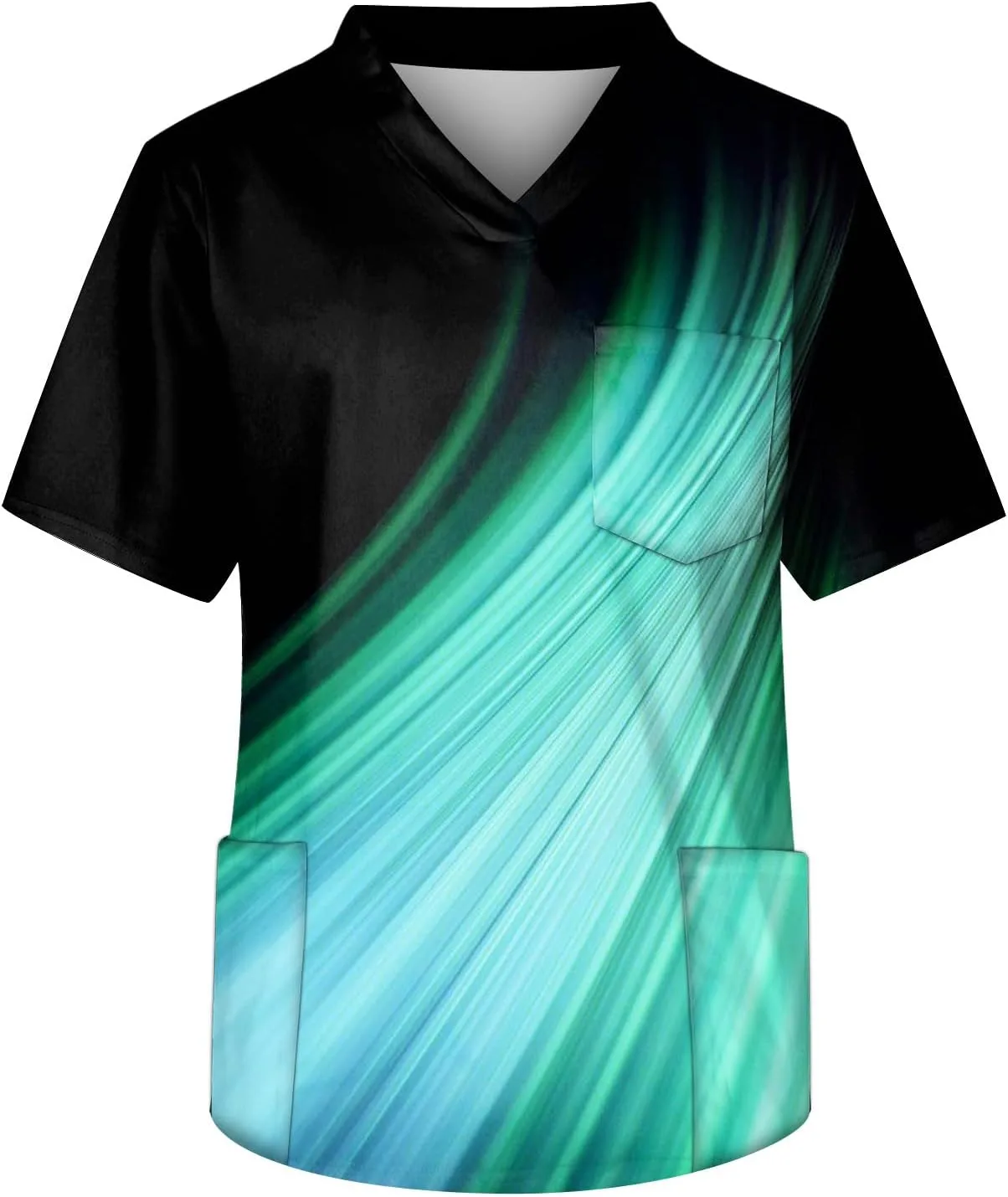 

Мужская футболка с принтом V-образным вырезом и карманами WENKOMG1