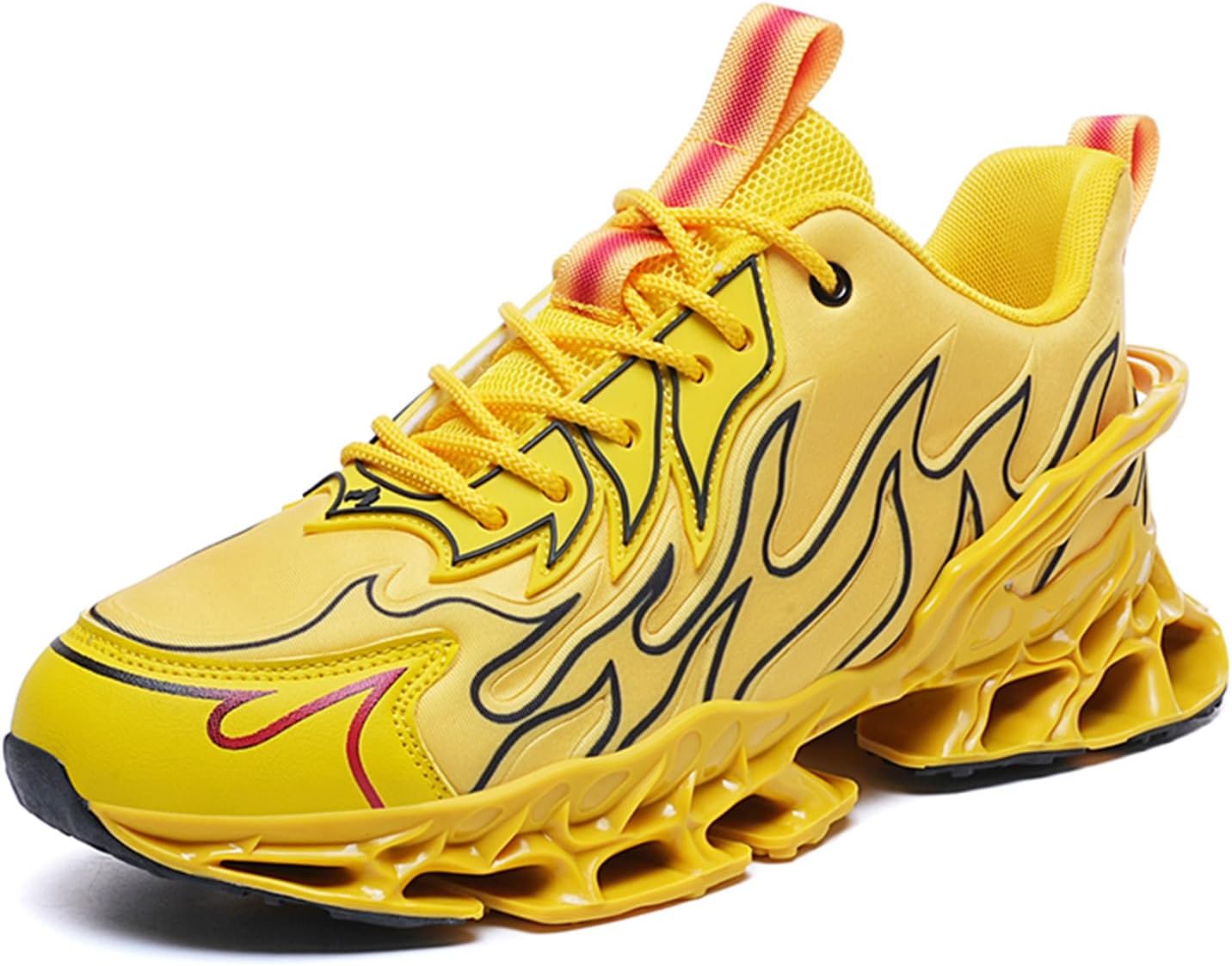 

Мужские кроссовки GSIGUL для бега, тенниса и ходьбы, модные кеды, нескользящие для спортзала и работы, желтый