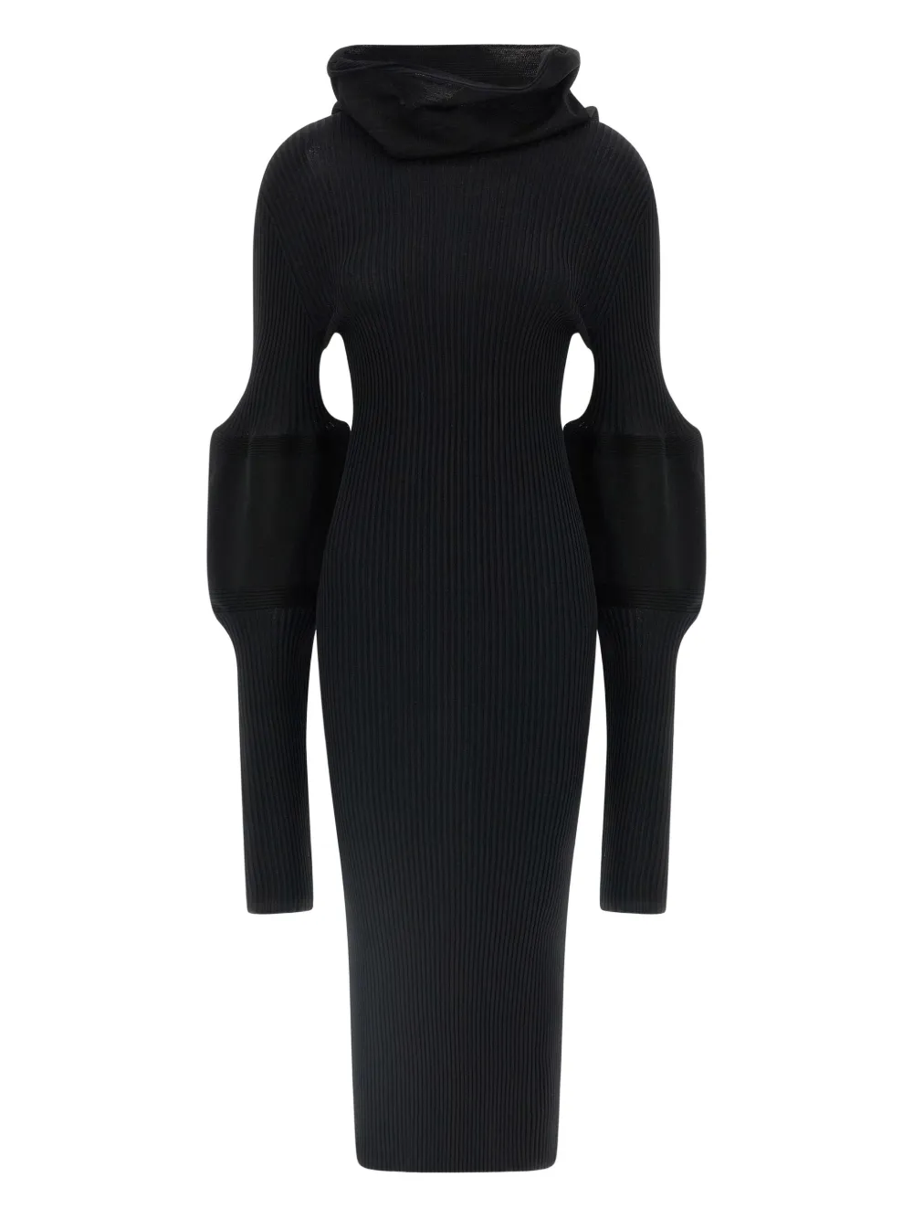 

Платье макси с высоким воротником Issey Miyake, черный