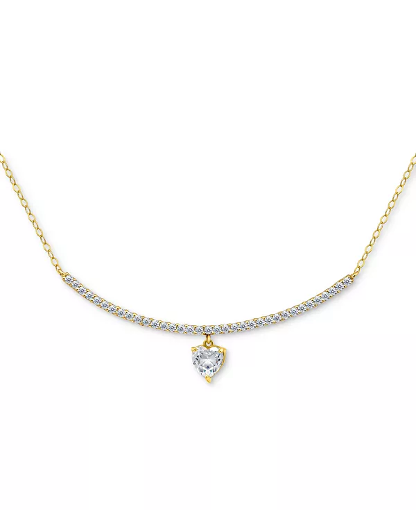 

Ожерелье с подвеской в форме сердца из кубического циркония (2-1/20 карата) из стерлингового серебра, 16 дюймов + 2-дюймовая удлинительная вставка Giani Bernini, gold