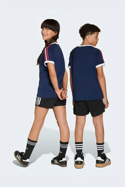 Шорты детские с бавовной Adidas Originals, черный — фото 3