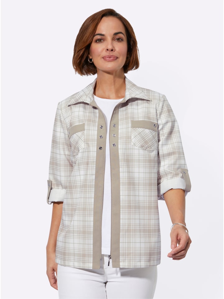 

Блузка-пиджак в бежево-грязевую клетку WITT WEIDEN