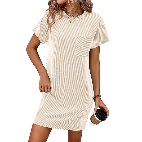 

Женское повседневное платье-рубашка с коротким рукавом и карманами Xuba, Apricot