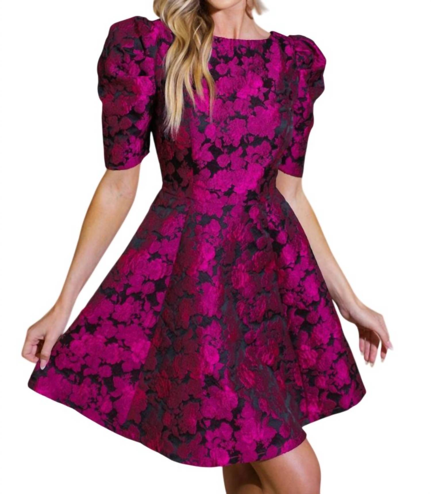 

Мини-платье True Lover из жаккардовой ткани в цвете маджента FLYING TOMATO, цвет magenta