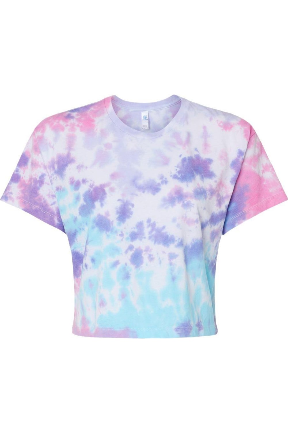

Женская укороченная футболка Colortone Tie-Dyed, цвет cotton candy