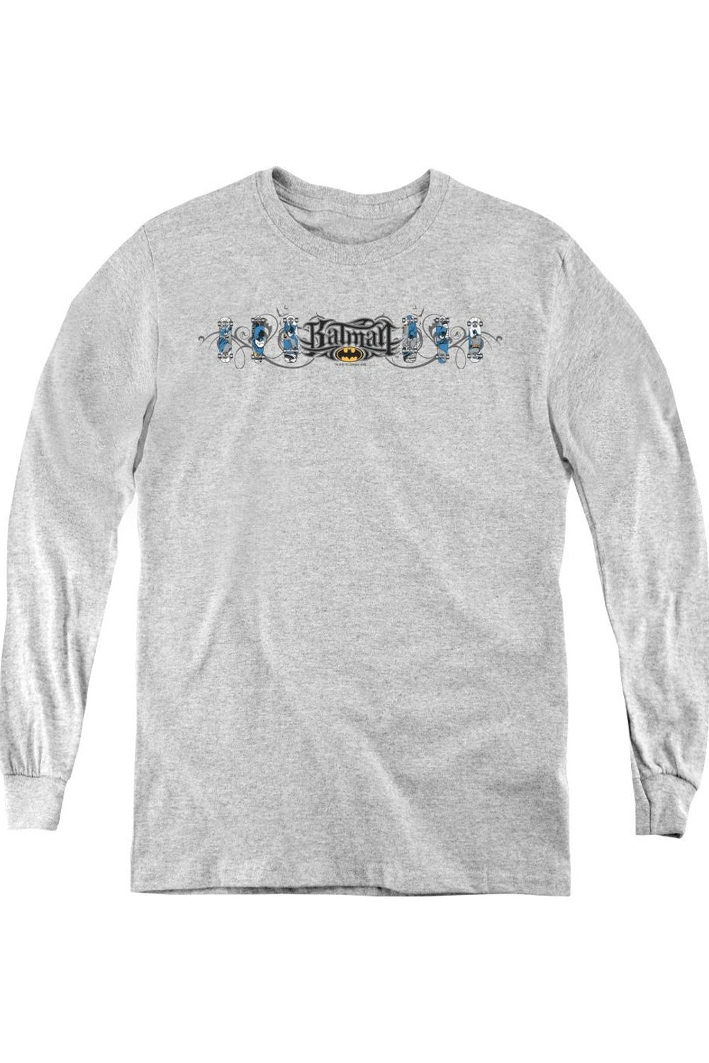 

Футболка с длинным рукавом Batman Skateboard Bats для детей Gildan, Athletic Heather