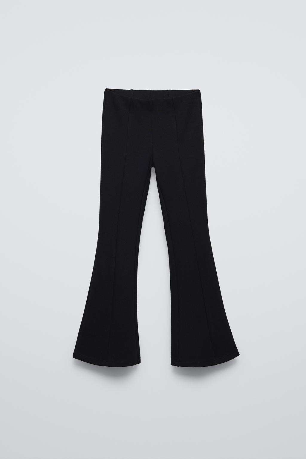 

Расклешенные трикотажные леггинсы ponte di roma ZARA, черный