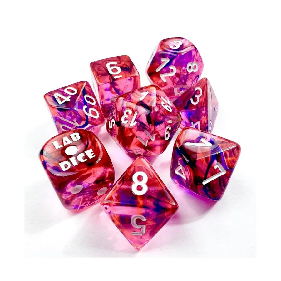 

Poly Set Nebula Black Light Special с белым (8), Dice - Lab - Poly Sets (Chessex)