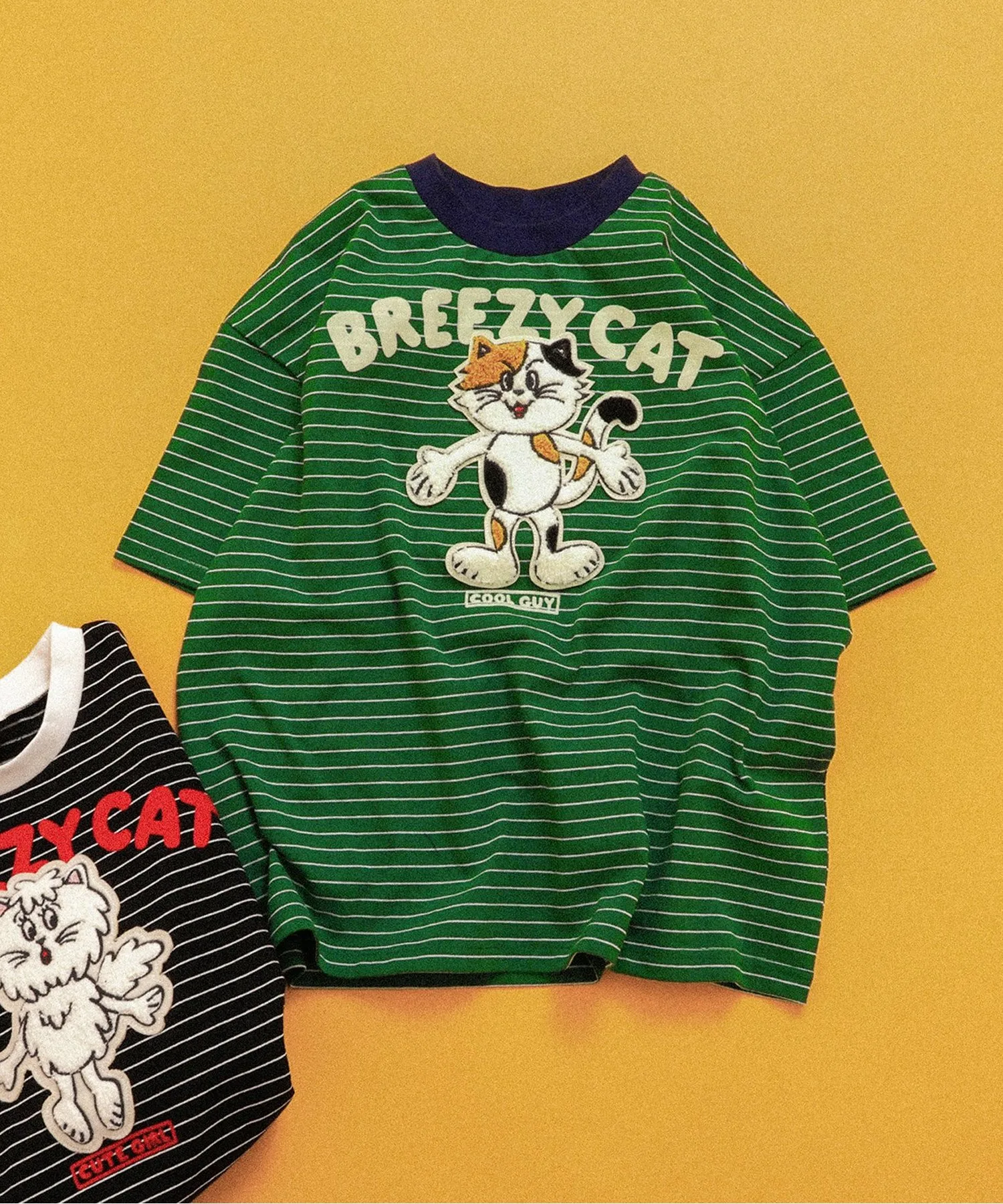 Детская футболка с принтом котов BREEZY CATS BREEZE зеленая