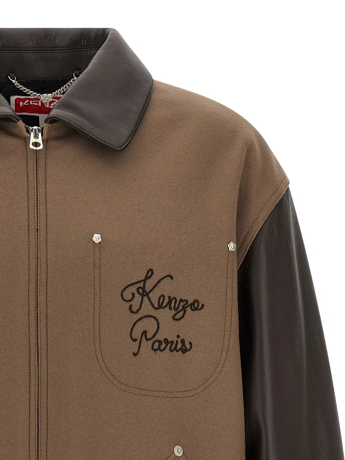 Куртка KENZO Paris с вышивкой в технике "chainstitch", коричневый — фото 3