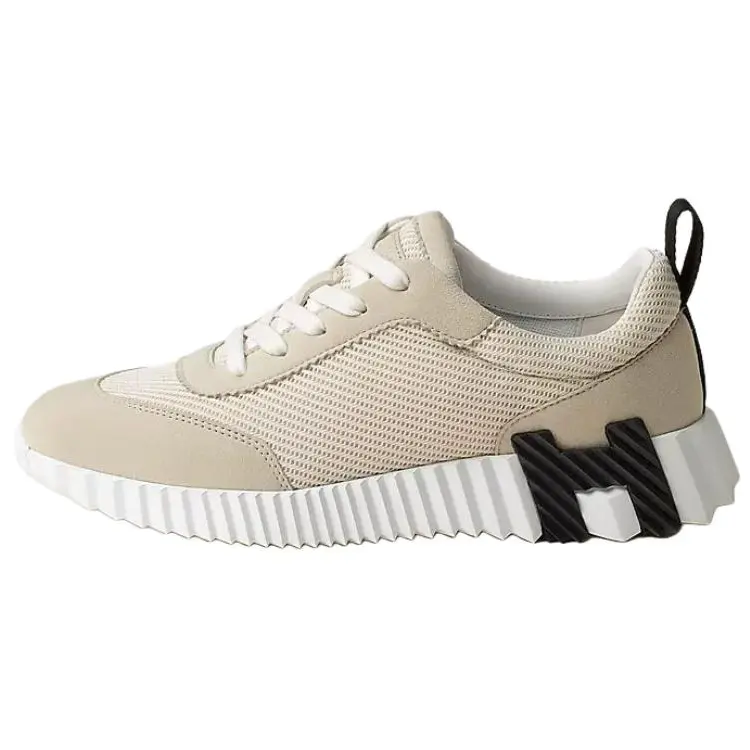 Женские повседневные кеды Bouncing Low top с подошвой 4 см HERMES, бежевый