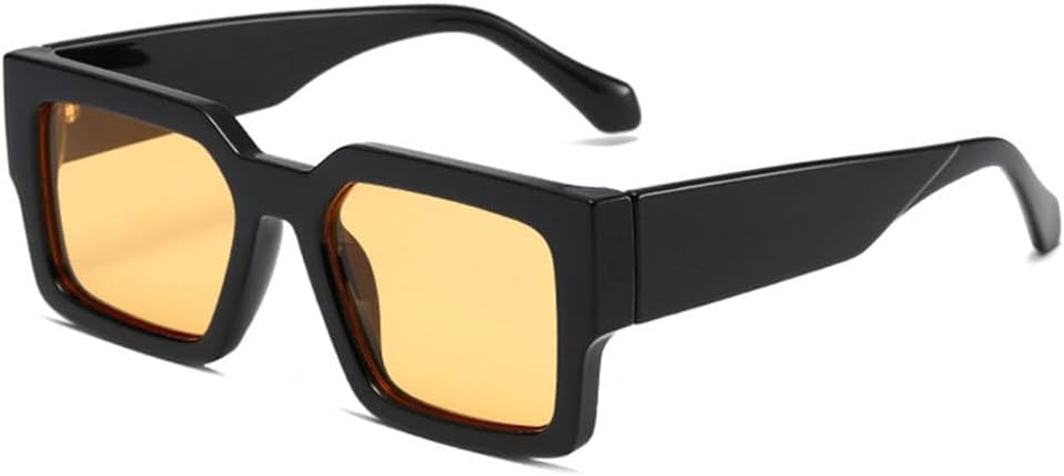 

Солнцезащитные очки UV400 с широкими дужками в стиле панк, с плавным переходом цвета, для женщин и мужчин, для бега и занятий спортом на открытом воздухе UYPTK, Black Yellow