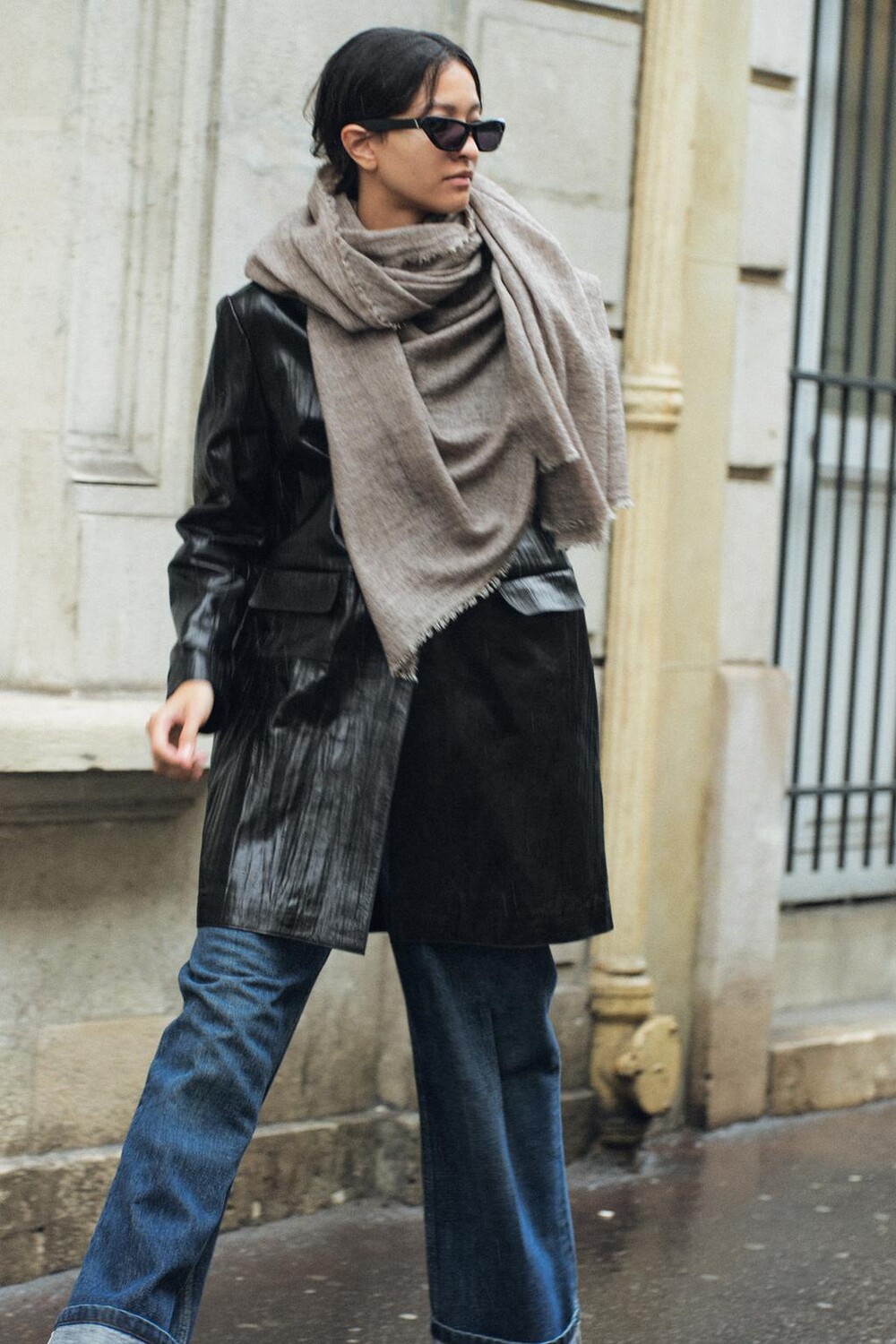 

Шерстяной шарф в деревенском стиле ZARA, коричневый/серо-коричневый