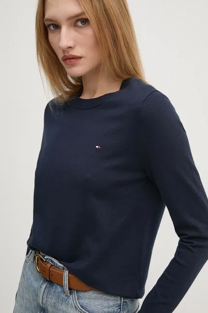 Свитер из тонкого трикотажа Tommy Hilfiger, синий — фото 4