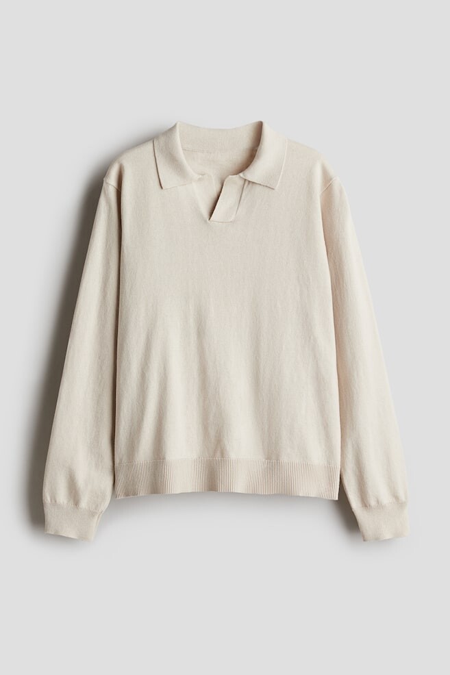 

Свитер поло из тонкой вязки H&M, бежевый