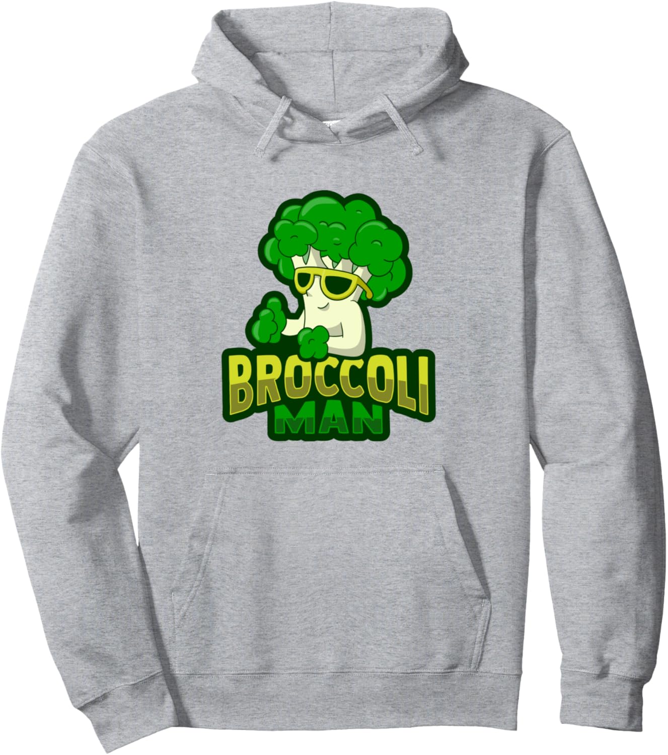 

Худи «Человек-брокколи» для любителей веганской еды Funny Broccoli Broccoli Man Pun, серый