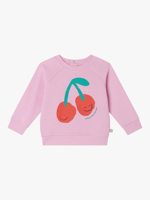 

Хлопковая флисовая толстовка happy cherries Stella McCartney Kids, розовый