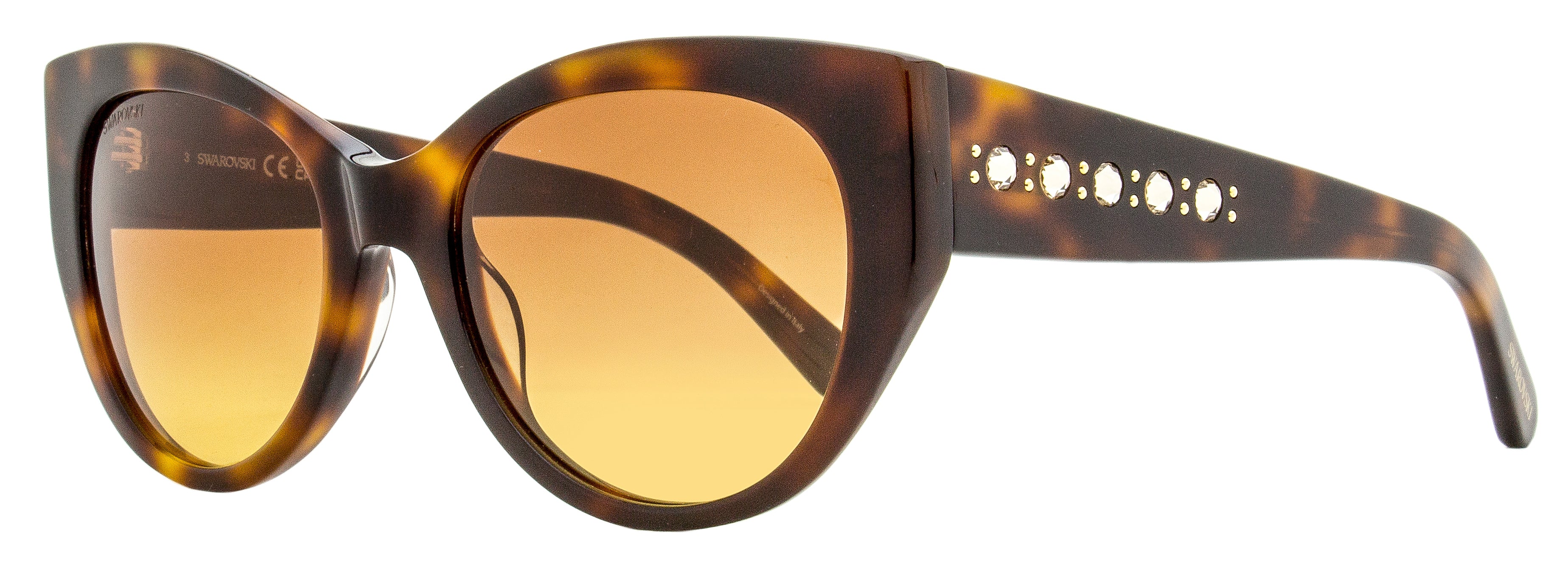 

Женские солнцезащитные очки Swarovski Cat Eye SK0372 52F Havana 53 мм