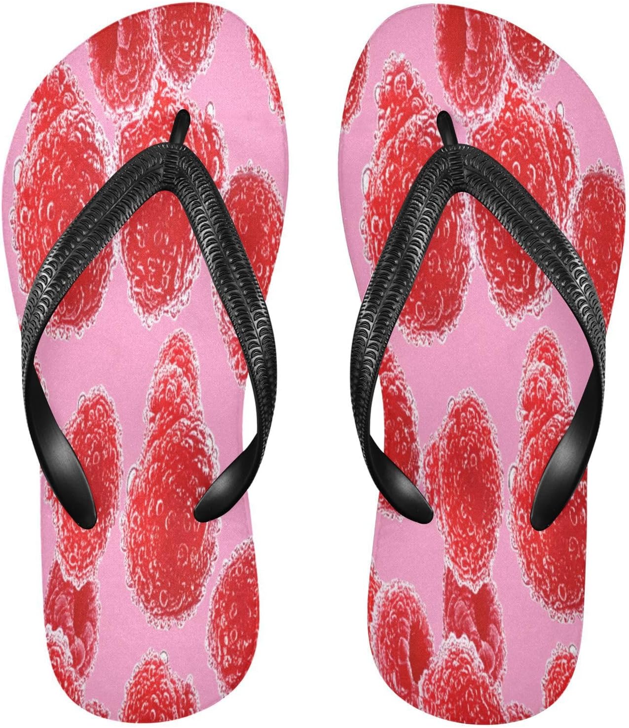 

Мужские летние шлепанцы для пляжа Raspberry Bubble Pink, резиновые, с противоскользящей подошвой, для душа и прогулок Sinestour