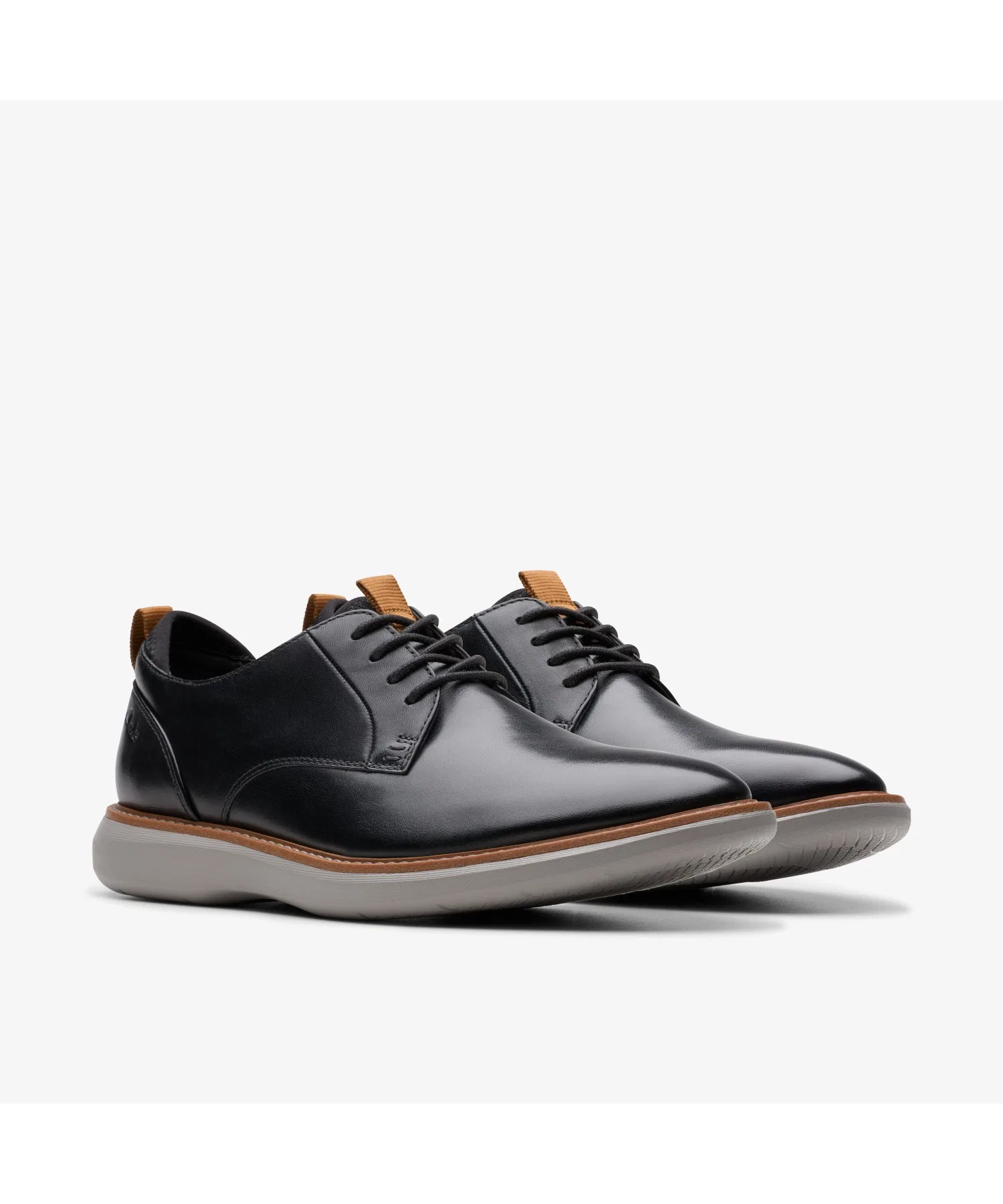 Мужские туфли Clarks Brantin Plain из натуральной кожи чёрные — фото 4