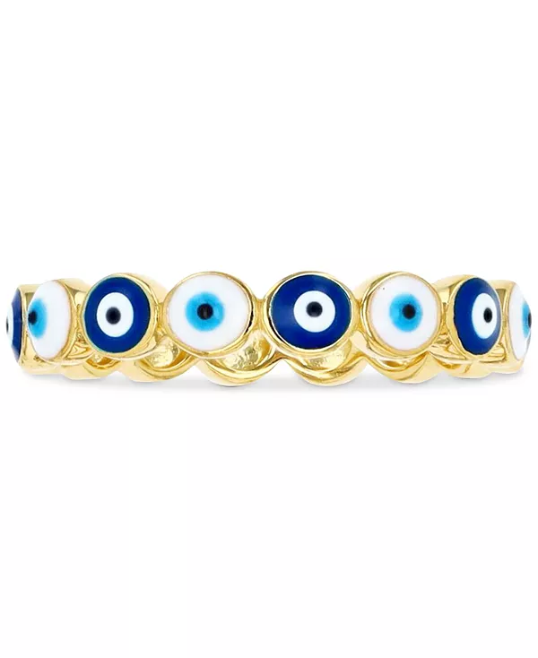 

Многоцветное эмалевое кольцо от сглаза, расписанное вручную Macy'S, gold