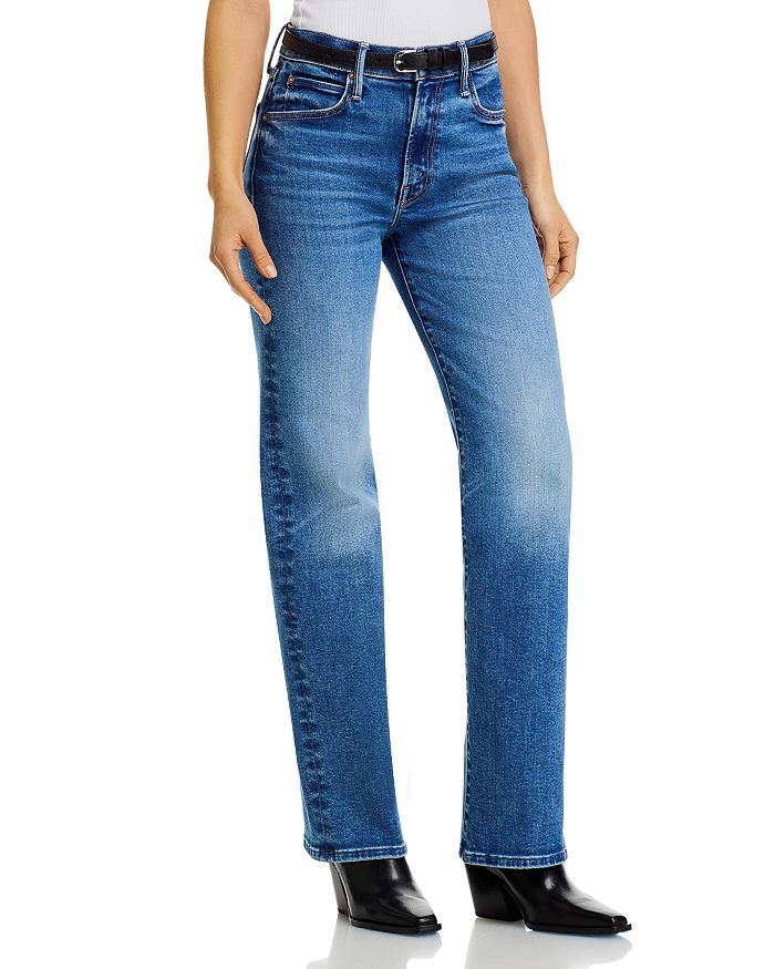 

Petites Lil Kick It High Rise Jeans in Bitchn MOTHER, синий