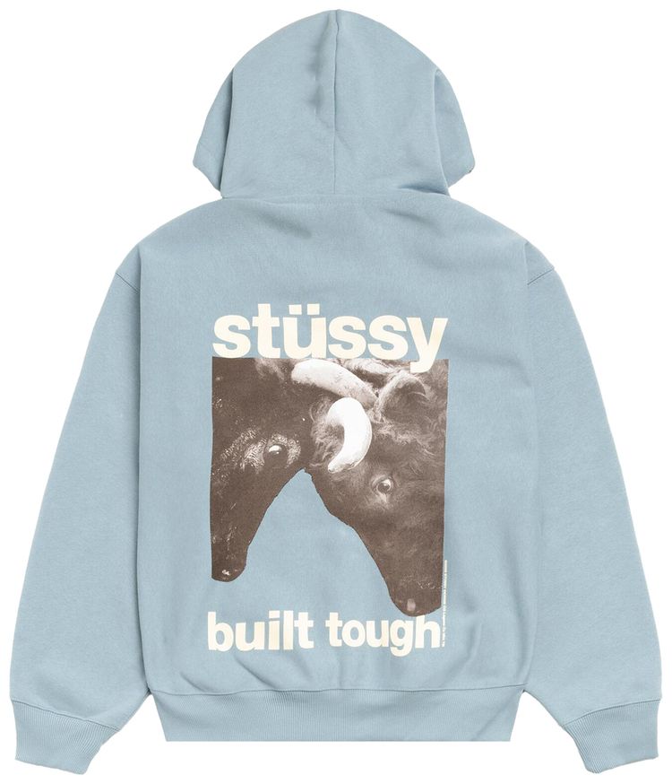 Толстовка Stussy Built Tough на молнии, синий — фото 2
