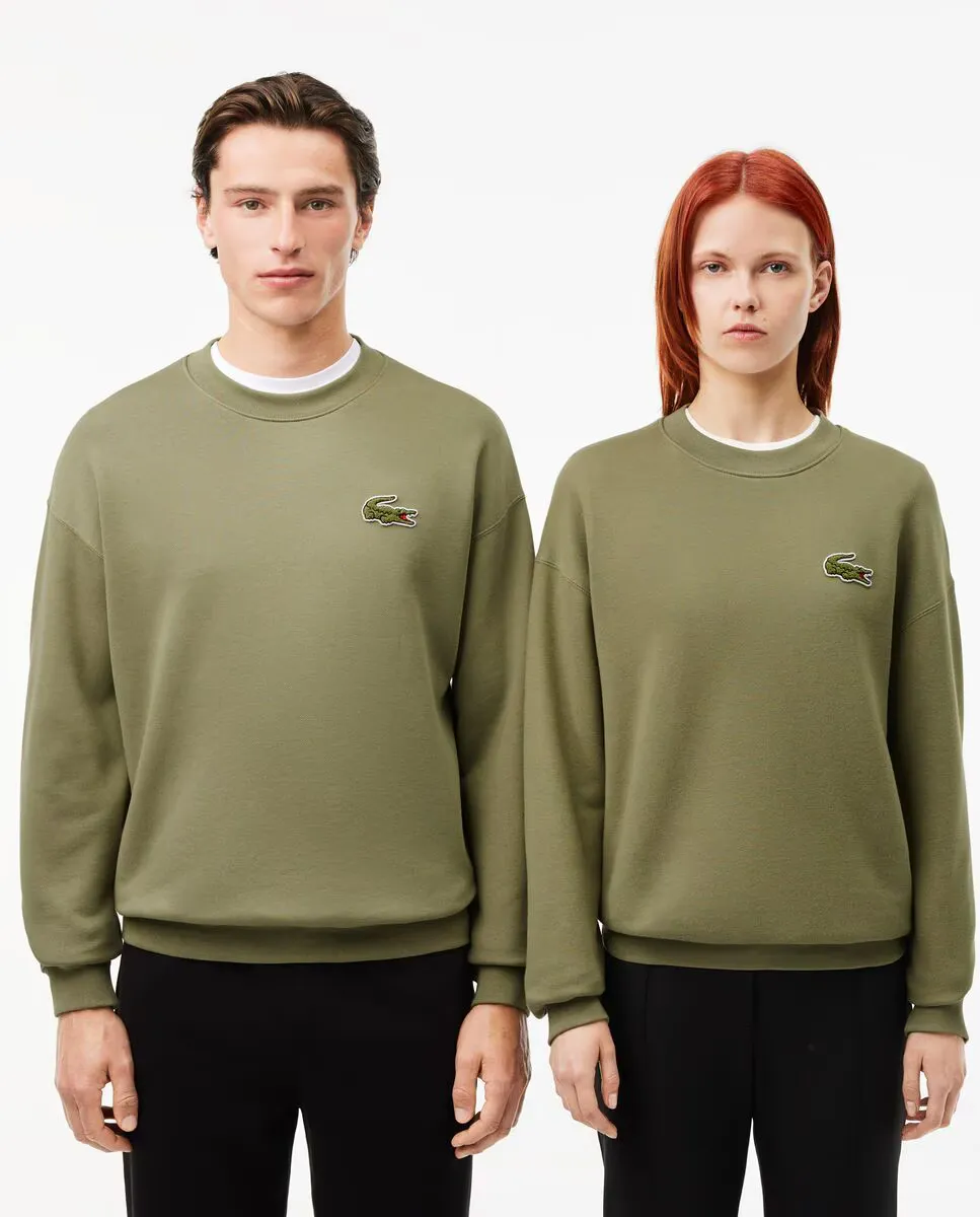 

Толстовка свободного кроя унисекс со значком Lacoste, цвет Verde Militar