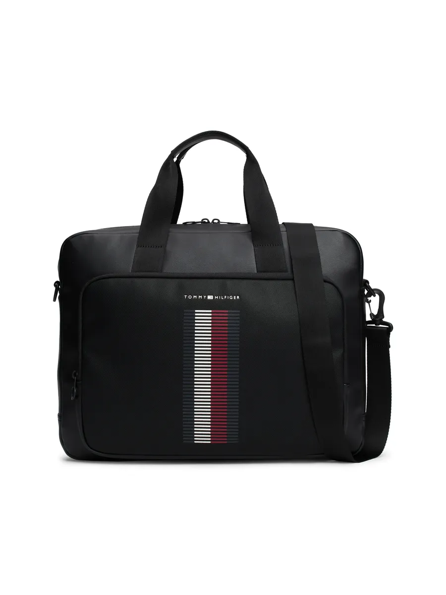 

Сумка для ноутбука Tommy Hilfiger "Мужская TH FOUNDATION PIQUE COMPUTER BAG Computer Bag", мужская деловая сумка, черный
