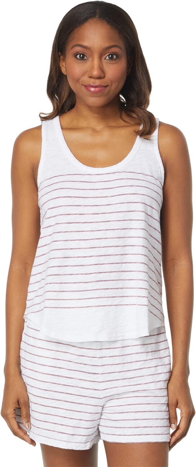 

Майка Stripe Printed Slub Jersey Tank Mod-o-doc, белый