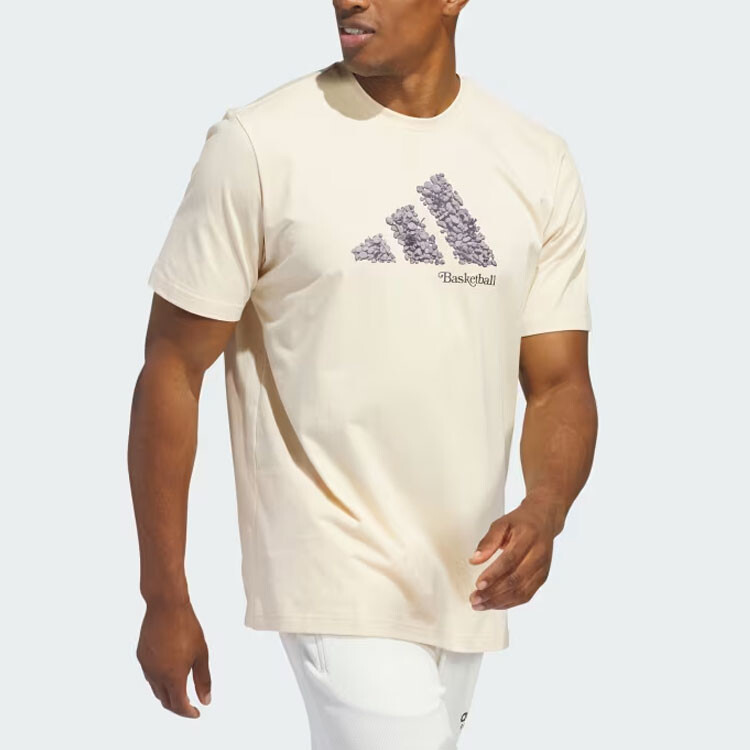 Футболка Court Therapy для мужчин бежевого цвета Adidas, бежевый — фото 4