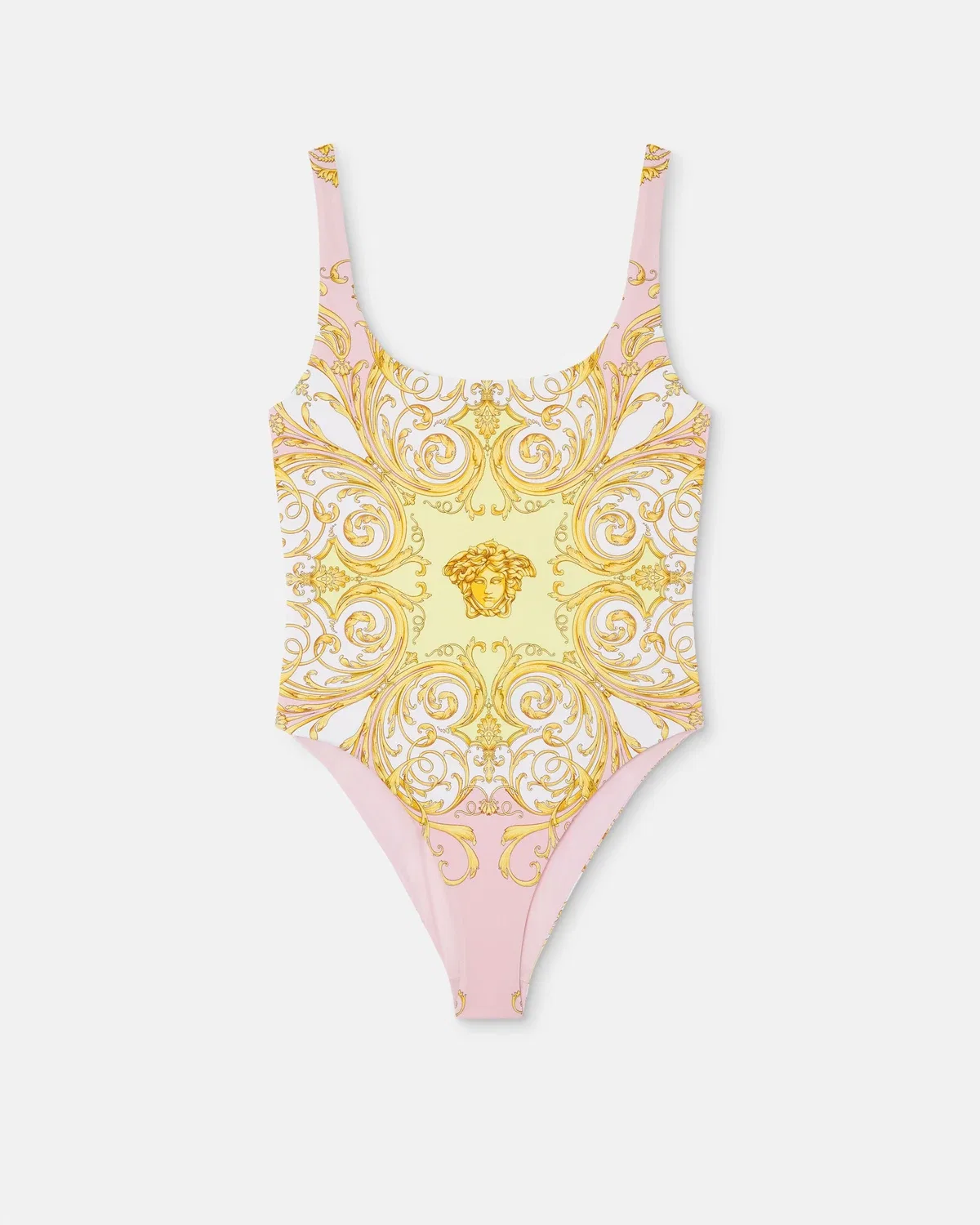 Слитный купальник с принтом VERSACE, желтый