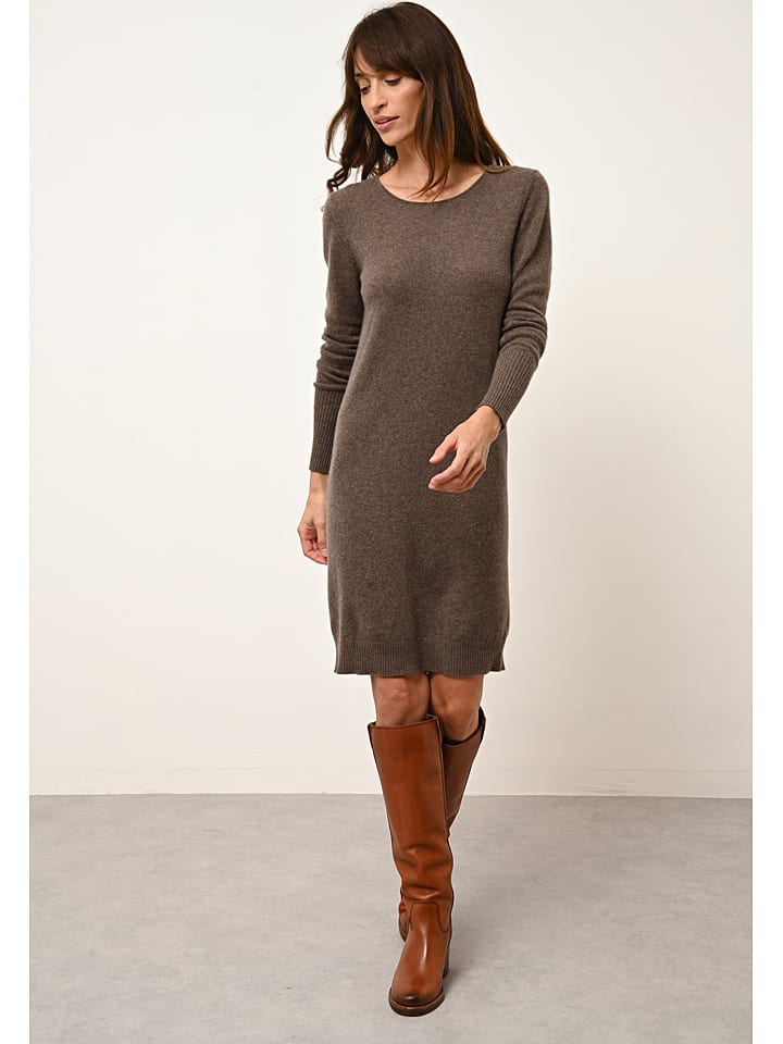 

Платье до колена Just Cashmere, коричневый