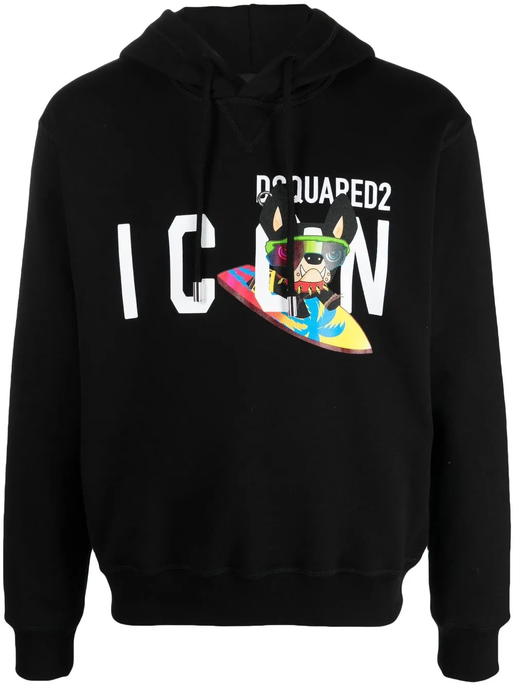 

Худи с кулиской и логотипом DSQUARED2, черный