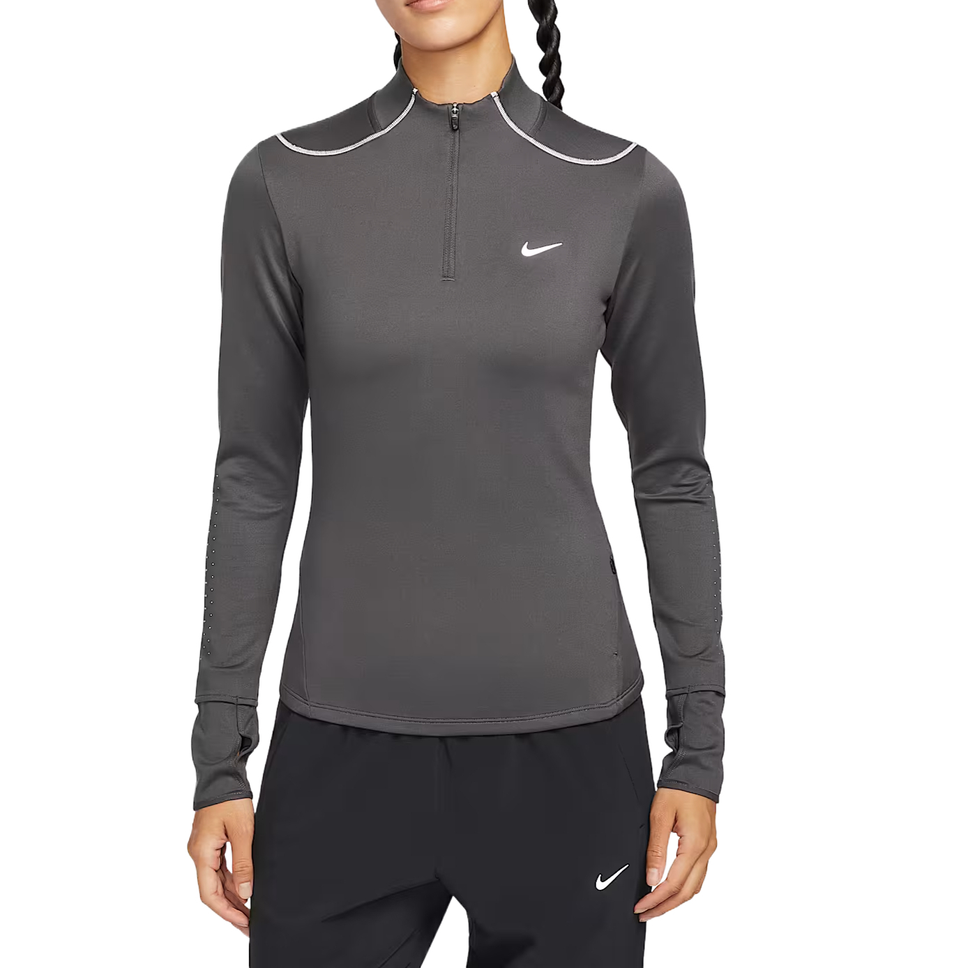 

Футболка для бега Therma FIT женская Nike, серый