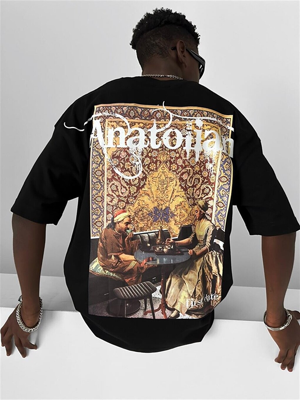 

Футболка Oversize с нашивкой на спине, черная ablukaonline, черный