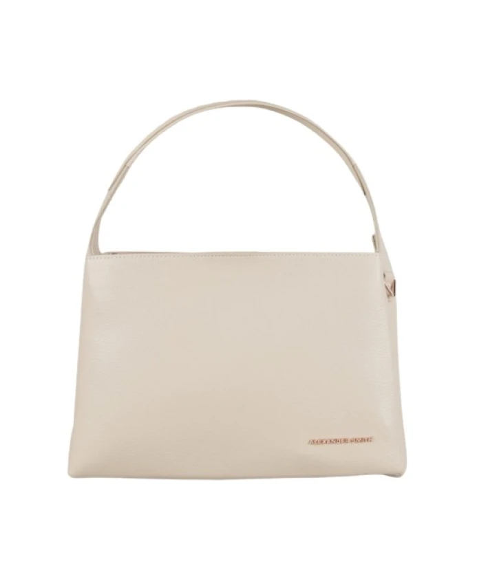

Сумка через плечо из зернистой кожи, цвет слоновой кости. Alexander Smith, бежевый