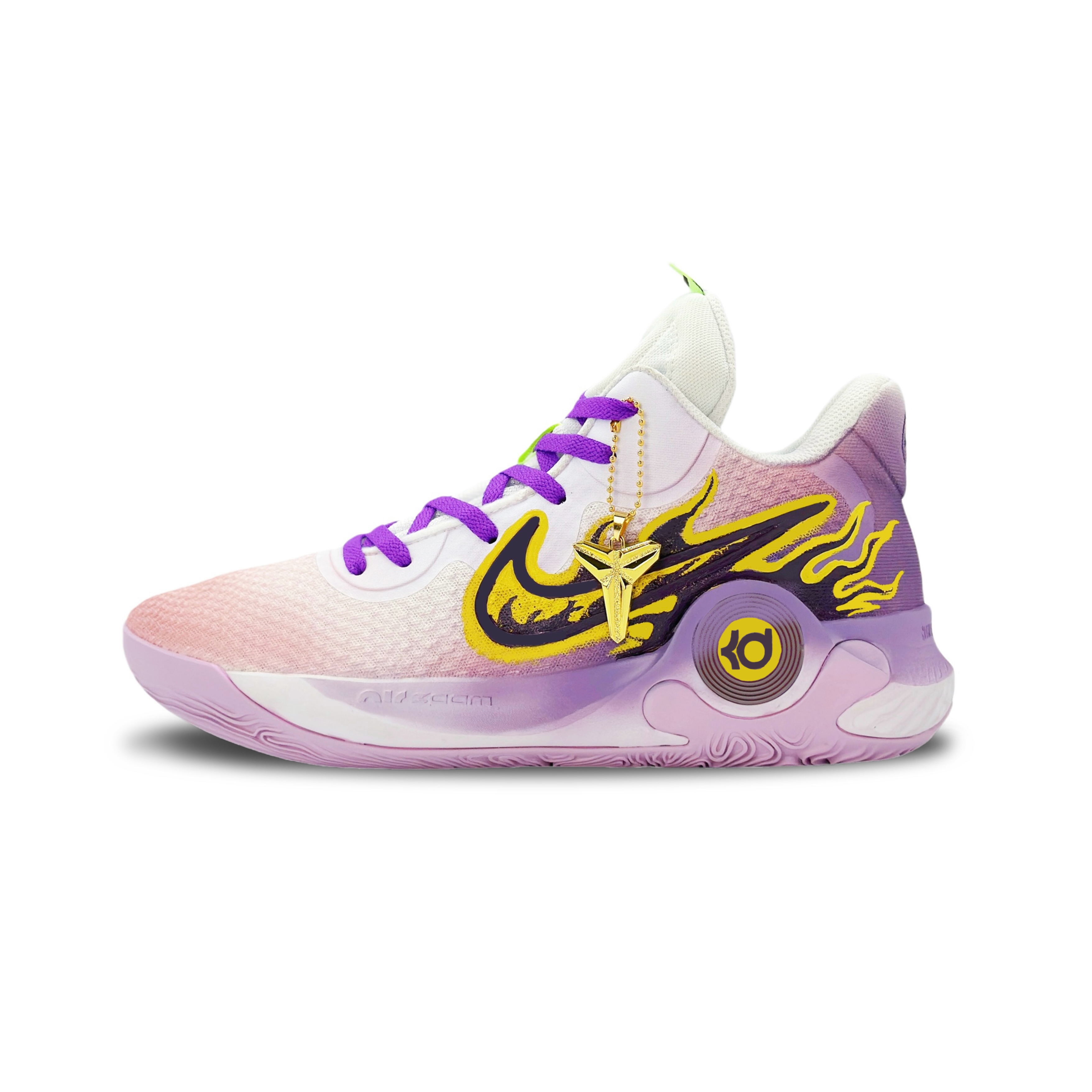 

Nike Баскетбольные кроссовки KD Trey 5 IX Man Kong Legend, износостойкие, винтажные, среднего размера, мужские, розовые, фиолетовые