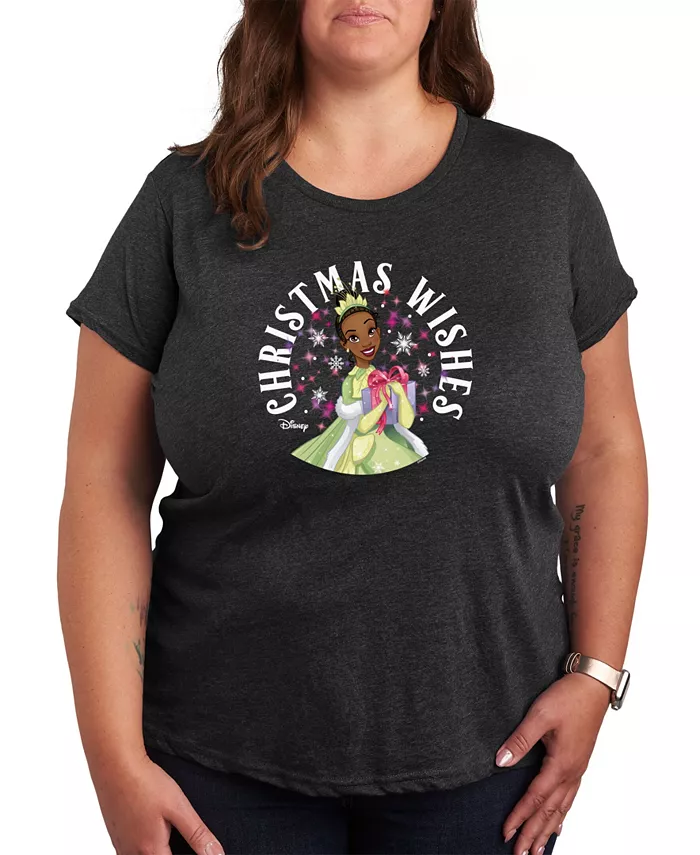 

Футболка Air Waves Trendy Plus Size Disney Tiana с рождественскими пожеланиями Hybrid Apparel, серый