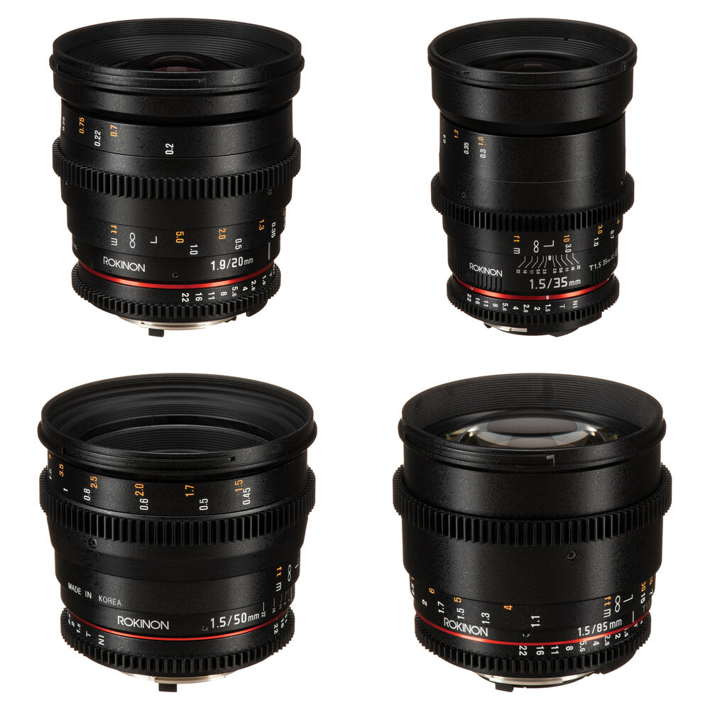 

Комплект объективов Rokinon Cine DS 20, 35, 50, 85 мм (крепление Nikon F)