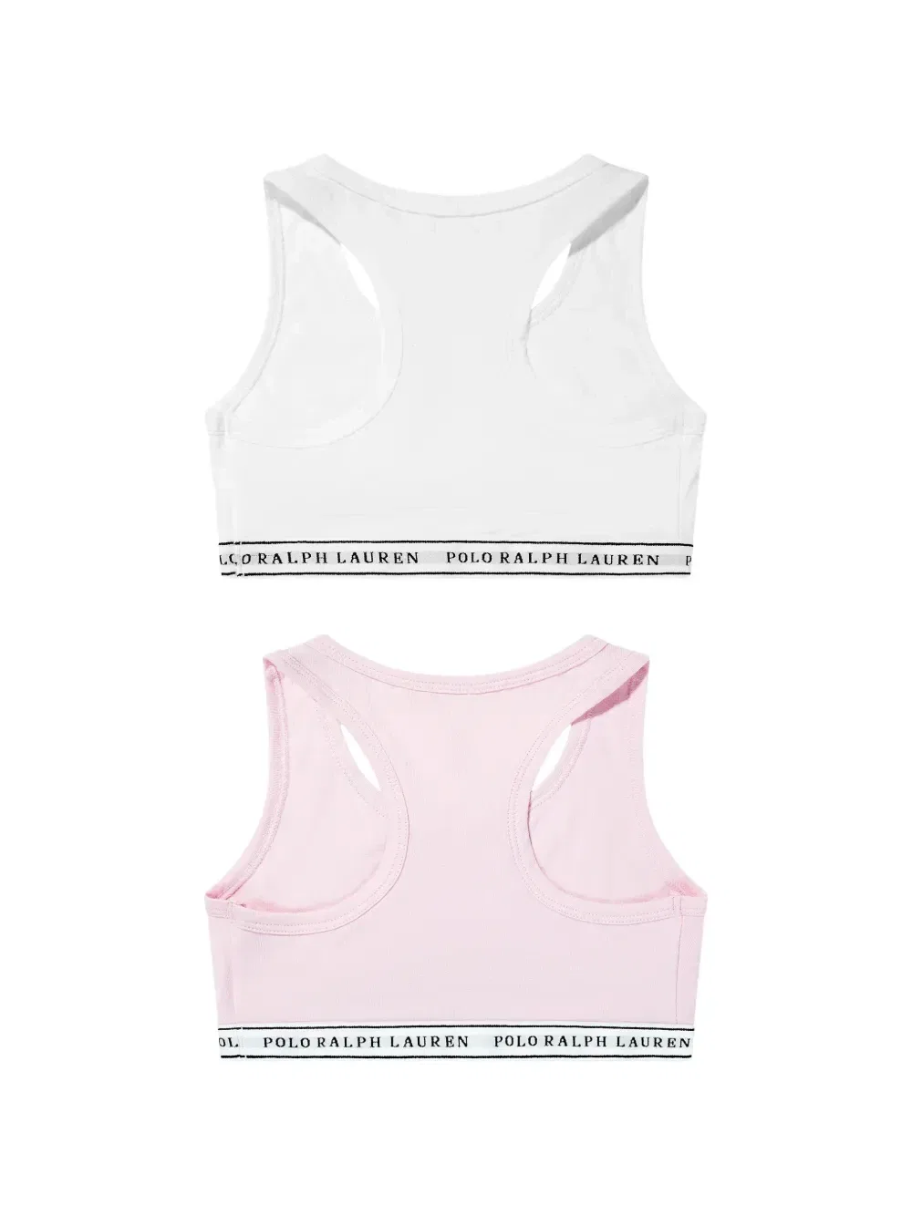 Комплект из двух бюстгальтеров-бралеттов с логотипом Polo Ralph Lauren Kids, белый — фото 2